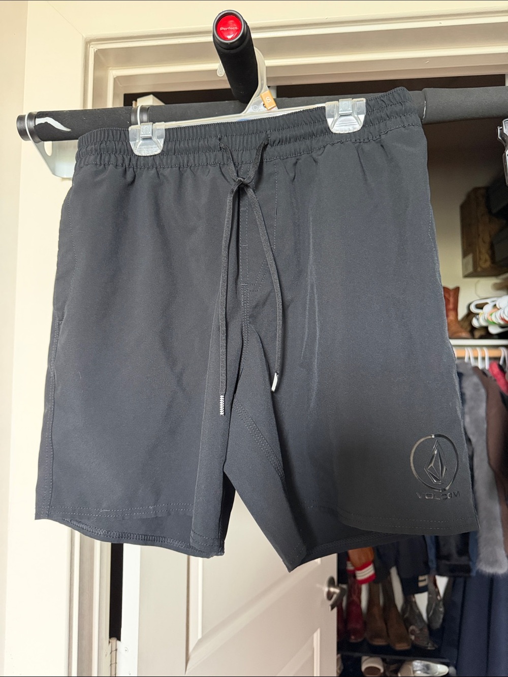 Volcom Black Athletic Drawstring Shorts